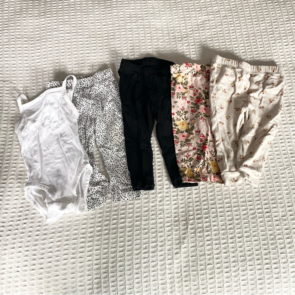 Baby Clothing Set - White, Black, Floral, and Animal Prints 18M